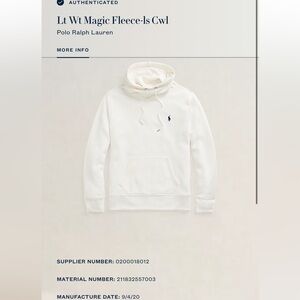 EUC Ralph Lauren Cream Hoodie